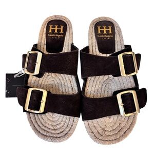 Haute Hippie Brown and Gold Sandals